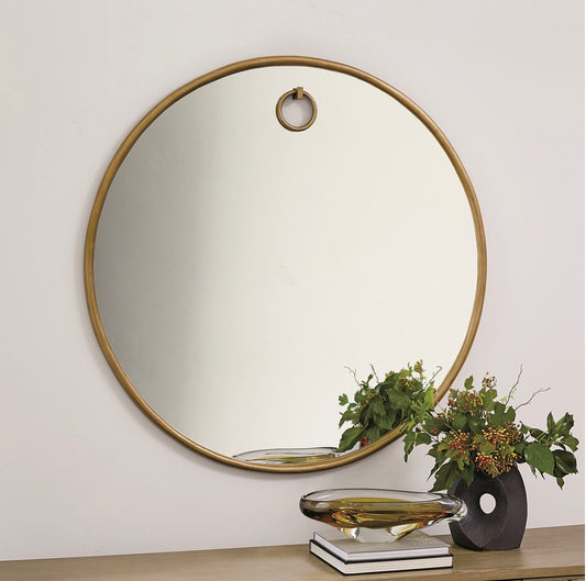 Exposed Mirror in Antique Brass