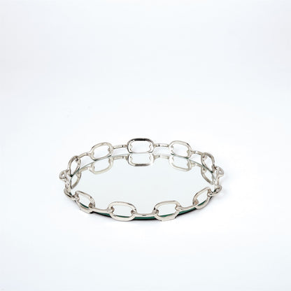Linked Mirrored Tray - Nickel