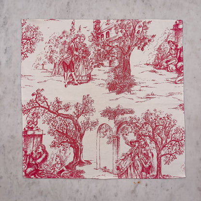 Toile de Jouy Table Linens - Pink